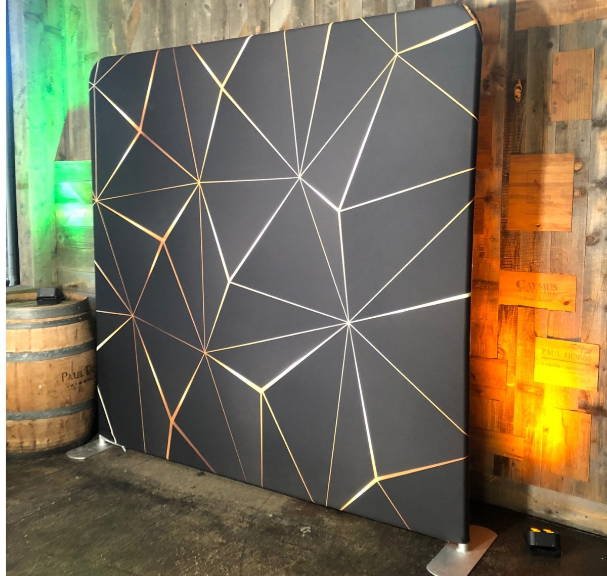 Custom photo booth backdrop setup for events