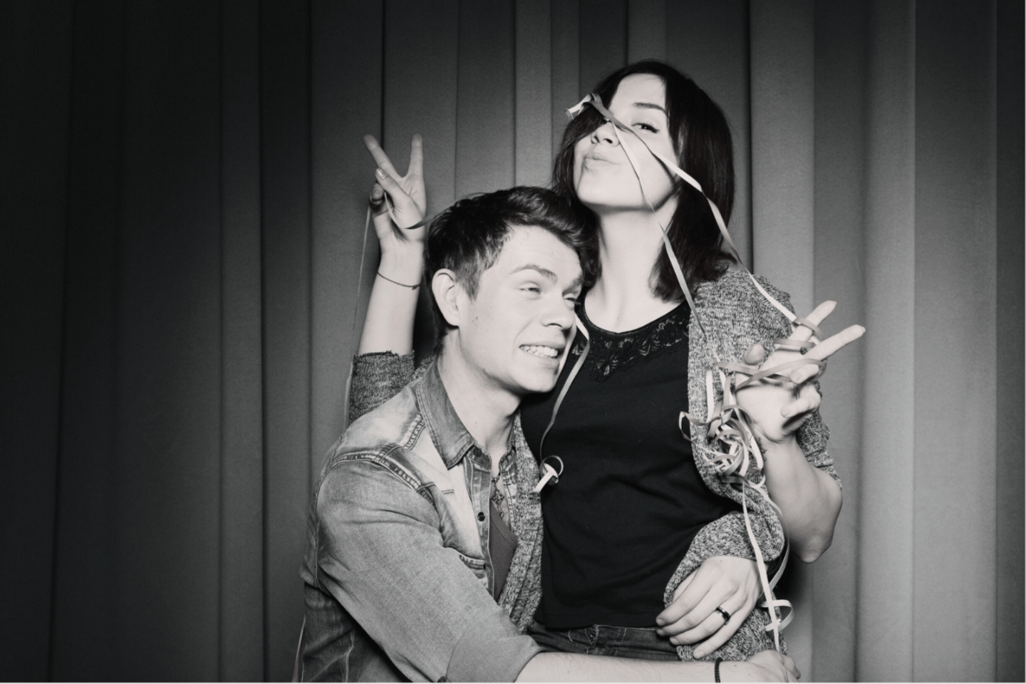 Guests creating a photo booth GIF